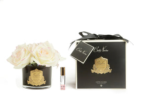 Côte Noire Perfumed Natural Touch 5 Roses - Pink Blush - Black Glass