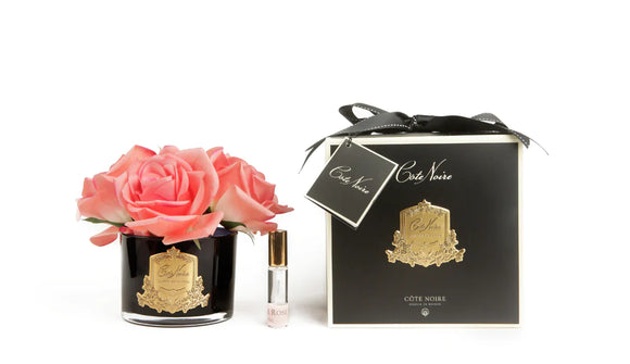 Côte Noire Perfumed Natural Touch 5 Roses - White Peach - Black Glass