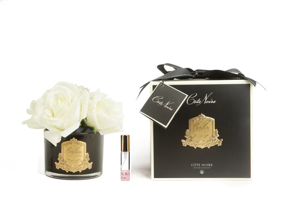 Côte Noire Perfumed Natural Touch 5 Roses - Ivory White - Black Glass