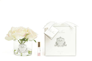 Côte Noire Perfumed Natural Touch 5 Roses - Pink Blush - Clear Glass