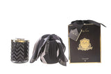 Côte Noire Herringbone Candle With Scarf- Black - Red Bee Lid