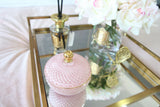 Côte Noire Round Art Deco Candle - Pink - Peony Bouquet