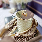 Côte Noire Herringbone Candle With Scarf Blond Vanilla -Cream & Golden Bee Lid