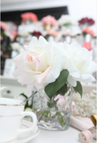 Côte Noire Herringbone Flower  ( Blush  & White Roses )