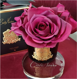 Côte Noire Perfumed Natural Touch 5 Roses - Carmine Red - Black Glass