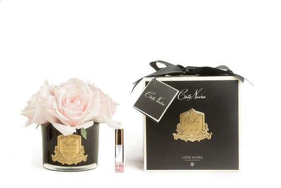 Côte Noire Perfumed Natural Touch 5 Roses - French Pink - Black Glass